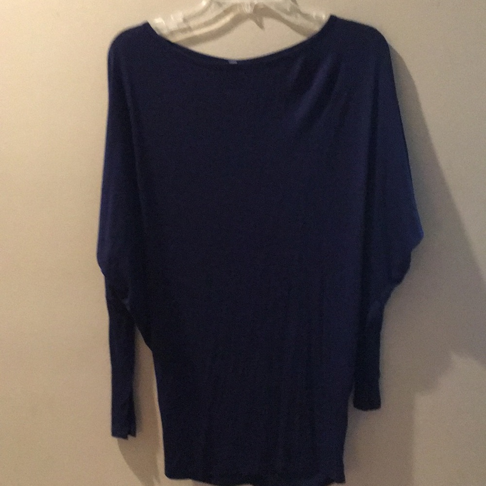 Lyss Loo long sleeve navy blue blouse size small {035}